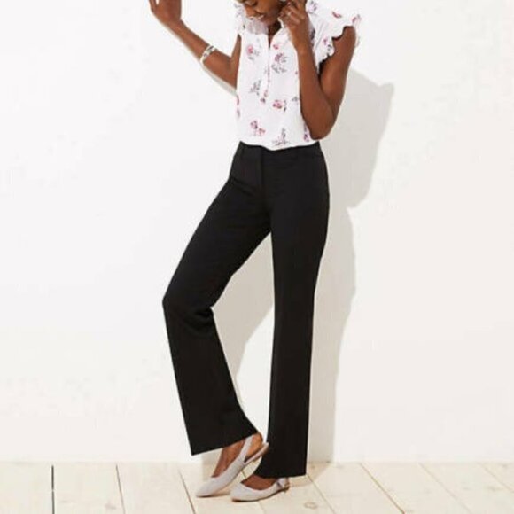 Loft Marisa Bootcut Black Trousers 2p - Picture 1 of 6
